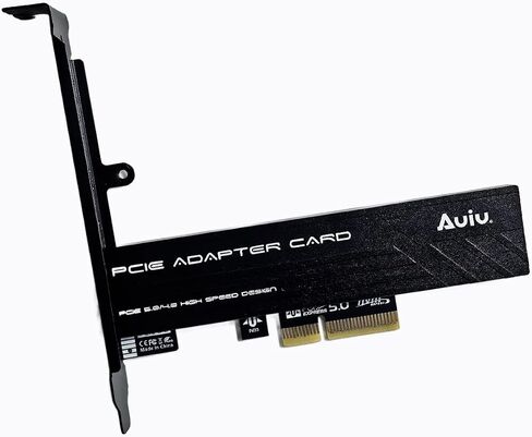 PCIe 5.0 X4 M.2 NVMe SSD Expansion Card for 1U Host, 128Gbps High Speed Adapter with Aluminum Alloy Heatsink, Gold-Plated PCB, Compatible with PCIe 4.0/3.0 Motherboards AU-DSBX4 in Saudi Arabia