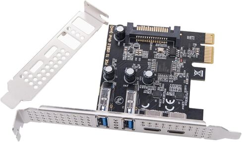 بطاقة PCIE 1x الداخلية لبطاقة توسيع USB 3.2 Gen1 Type C and Hubs بطاقة مع قوسين معدني PCIe إلى محول USB in Kuwait
