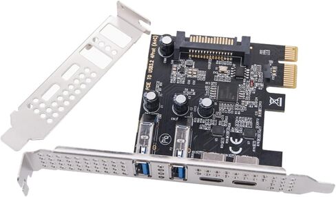 بطاقة PCIE 1x الداخلية لبطاقة توسيع USB 3.2 Gen1 Type C and Hubs بطاقة مع قوسين معدني PCIe إلى محول USB in Kuwait