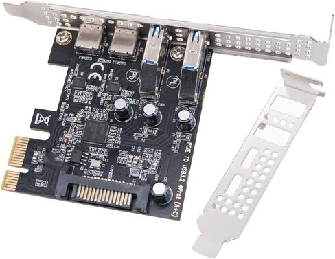 بطاقة PCIE 1x الداخلية لبطاقة توسيع USB 3.2 Gen1 Type C and Hubs بطاقة مع قوسين معدني PCIe إلى محول USB in Kuwait