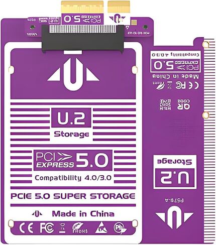 PCIe to U.2 U.3 NVMe SSD Adapter Card – 128Gbps / 64Gbps Expansion Board with Gold-Plated Connector, Stable Signal, High-Efficiency Heat Dissipation (U2PRO) in Saudi Arabia