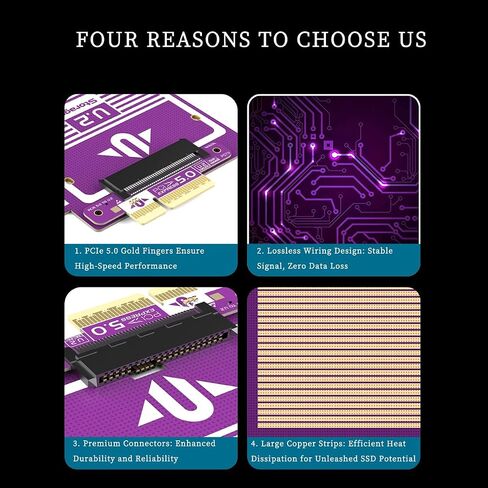 PCIe to U.2 U.3 NVMe SSD Adapter Card – 128Gbps / 64Gbps Expansion Board with Gold-Plated Connector, Stable Signal, High-Efficiency Heat Dissipation (U2PRO) in Saudi Arabia