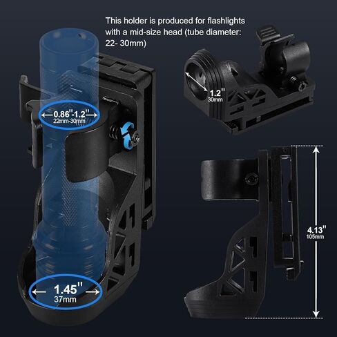 SABERTOOTH Police Tactical Flashlight-2200 High Lumen Duty Belt Flashlight for Law Enforcement Defense Single Mode Flashlight with Holster Tactical Gear Safety Accessories(Black) in Saudi Arabia