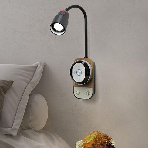 LED Reading lamp Wall Indoor Rechargeable Reading Light with Touch Switch and Remote Controls Wall Light Dimmable 5 Colours and Brightness Rotatable gooseneck lamp with Timer Function,White in Saudi Arabia