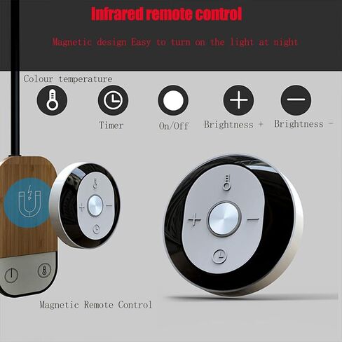 LED Reading lamp Wall Indoor Rechargeable Reading Light with Touch Switch and Remote Controls Wall Light Dimmable 5 Colours and Brightness Rotatable gooseneck lamp with Timer Function,White in Saudi Arabia