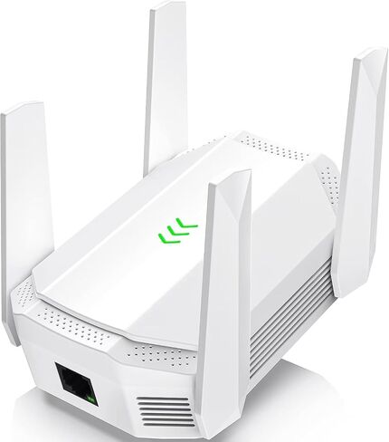 WiFi 6 Range Extender AX3000 – Dual Band Signal Booster with Gigabit Ethernet Port, Covers Up to 12,000 Sq.Ft, High-Speed Internet Amplifier for Home & Office, Easy Setup – White in Saudi Arabia