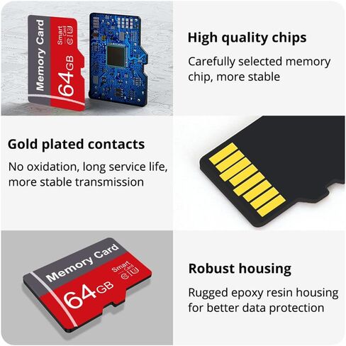 2 Pack Memory Card 16GB with Adapter, High Speed TF Card, UHS-I C10 A1 Memory TF Card for Tablet/Mobile Phone/Camera/Car Audio/Game Console (16, GB) in Saudi Arabia