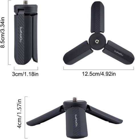 Tripod Mini مع حامل الهاتف الشامل والأحذية الباردة المزدوجة - حامل هاتف خفيف الوزن متوافق مع iPhone 16 Pro Max ، GoPro ، Webcam ، Mini Projector - Tripod Portable Travel in Saudi Arabia