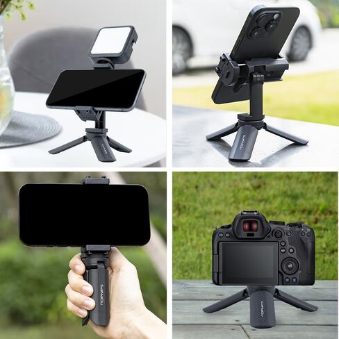 Tripod Mini مع حامل الهاتف الشامل والأحذية الباردة المزدوجة - حامل هاتف خفيف الوزن متوافق مع iPhone 16 Pro Max ، GoPro ، Webcam ، Mini Projector - Tripod Portable Travel in Saudi Arabia