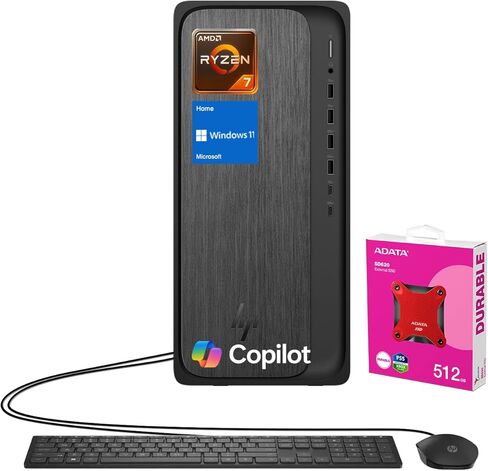 HP Omnidesk M02 Tower Desktop ، AMD Ryzen 7 8700G ، 64GB DDR5 RAM ، 2TB SSD ، PP PORT ، Wired KB & M ، Wi-Fi 6 ، W11 hom in Saudi Arabia