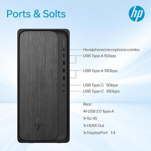 HP Omnidesk M02 Tower Desktop ، AMD Ryzen 7 8700G ، 64GB DDR5 RAM ، 2TB SSD ، PP PORT ، Wired KB & M ، Wi-Fi 6 ، W11 hom in Kuwait