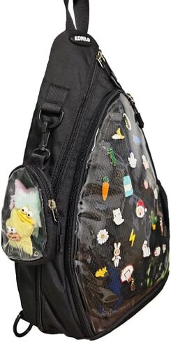 Oxford Ita Bag Kawaii Pin Display Chest Pack for Mens Womens, Single Shoulder Crossbody Sling Bag with Insert Board, Sport Backpack Hiking Travel Daypack in Saudi Arabia