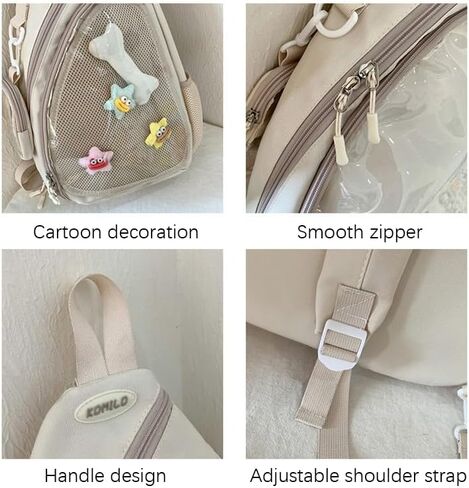Oxford Ita Bag Kawaii Pin Display Chest Pack for Mens Womens, Single Shoulder Crossbody Sling Bag with Insert Board, Sport Backpack Hiking Travel Daypack in Saudi Arabia