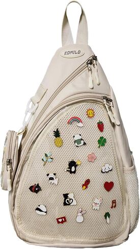 Oxford Ita Bag Kawaii Pin Display Chest Pack for Mens Womens, Single Shoulder Crossbody Sling Bag with Insert Board, Sport Backpack Hiking Travel Daypack in Saudi Arabia