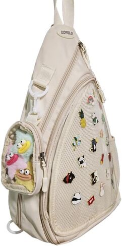 Oxford Ita Bag Kawaii Pin Display Chest Pack for Mens Womens, Single Shoulder Crossbody Sling Bag with Insert Board, Sport Backpack Hiking Travel Daypack in Saudi Arabia