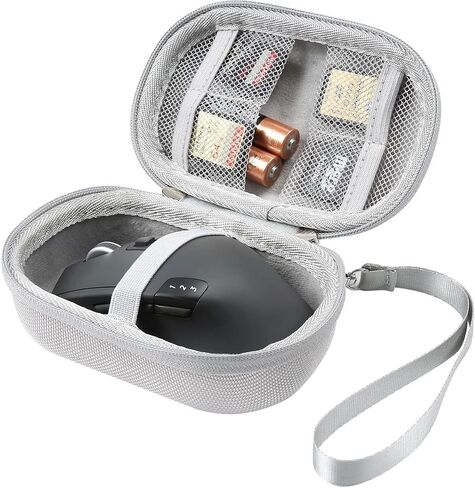 حالة السفر الصلبة متوافقة مع Logitech M510/M330/M720/توقيع M650 L/G305/G304/MX في أي مكان 3/G Pro/G Pro X/G703 الماوس اللاسلكي ، حقيبة شبكة للبطاقات (الأزرق) in Kuwait