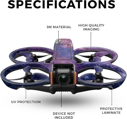 Drone Skin Compatible with DJI Avata 2 (2024) - Violet Stars - Premium 3M Vinyl Protective Wrap Decal Cover - Easy to Apply | Crafted in The USA by MightySkins in Saudi Arabia