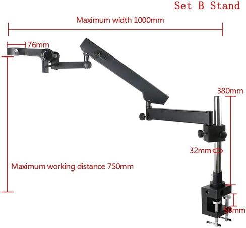 Microscope Kit Without Camera 3.5X-90X 180X Simul Focus Parfocal Stereo Trinocular Microscope w/Clamp Arm Microscope Lens Adapters in Saudi Arabia