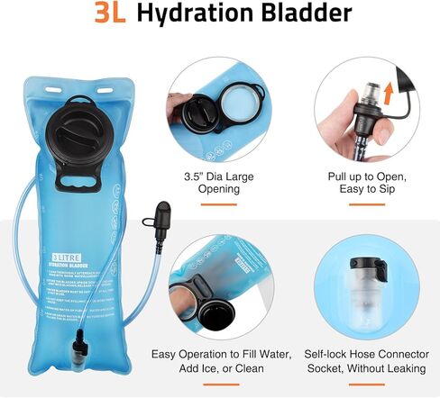 22L حقيبة ظهر ترطيب تكتيكي مع المثانة 3L ماء ، كيس مياه موللي خفيفة الوزن للرجال النساء ، حزمة ترطيب المشي لمسافات طويلة لصيد ركوب الدراجات في ركوب الدراجات ، حزمة اليومية مع جيب الخصر ، كامو in Kuwait