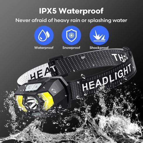 Lsnisni LED Headlamp 2 Pack,1500 Lumen Bright Head Lamp with 7 Modes,Lightweight and Adjustable Headlight for Head,IPX5 Waterproof Head Light for Adults Camping Outdoor, 6AAA Batteries Included in Saudi Arabia