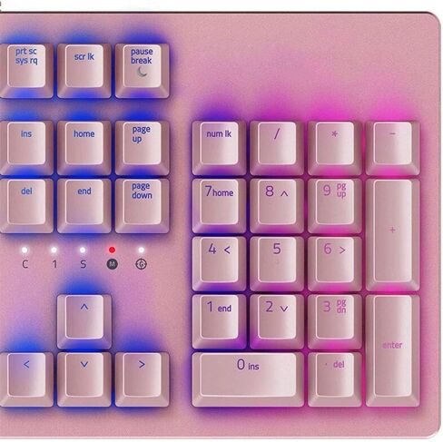 لوحة مفاتيح الألعاب الميكانيكية RGB LED LED لوحة مفاتيح سلكية مع مفاتيح أجهزة كمبيوتر Windows Gaming (104keys ، الوردي) in Saudi Arabia
