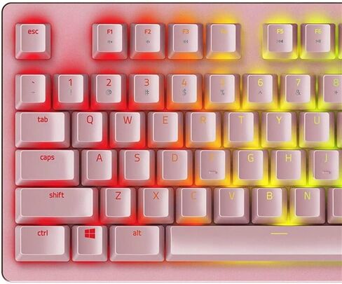لوحة مفاتيح الألعاب الميكانيكية RGB LED LED لوحة مفاتيح سلكية مع مفاتيح أجهزة كمبيوتر Windows Gaming (104keys ، الوردي) in Saudi Arabia