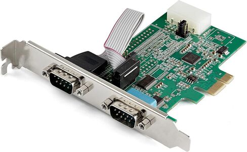 StarTech.com 2-port PCI Express RS232 Serial Adapter Card - PCIe RS232 Serial Host Controller Card - PCIe to Serial DB9 - 16950 UART - Low Profile Expansion Card - Windows, macOS, Linux (PEX2S953LP) in Saudi Arabia