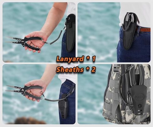 Aluminum Alloy Fishing Pliers, Corrosion Resistant,Multifunctional Hook Remover with 2 Sheaths,Safety Lock, Fishing Line Cutting,Tungsten Carbide Cutters, 8 Inch Lightweight Fishing Tool in Saudi Arabia