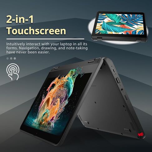 Lenovo 300e Gen 3 Chromebook 11.6 "2-in-1 laptop touchcreen laptop ، AMD 3015CE Processor ، 4GB RAM ، 32GB EMMC ، AMD Radeon Graphics ، 720p Webcam ، Wi-Fi 5 ، Bluetooth ، Chrome OS ، Gray (Renewed) in Saudi Arabia