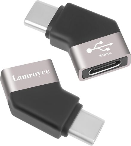USB Type C 3.1 Extension Adapter 2Pack ، 45 درجة زاوية USB C الذكور إلى موصل الموسع الإناث يدعم الشحن ونقل البيانات عالية السرعة 5 جيجابت في الثانية لسلسلة iPhone 16/15 ، Galaxy S23 ، MacBook Pro ، إلخ in Kuwait