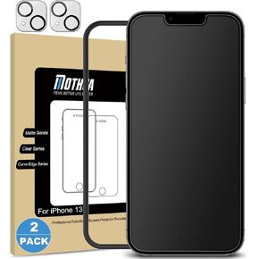 Mothca [2+2 Pack Matte Glass Screen Protector for iPhone 13 + Camera Lens Tempered Glass Protector Anti-Glare & Anti-Fingerprint Tempered Glass Clear Film Case Friendly Bubble Free - Smooth as Silk in Kuwait