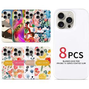 حالات الهاتف الثامنة 8 مقاطع لـ iPhone 16 E Pro Max Series فارغة DIY DIY قابلة للطباعة تغطية الفراغات تسامي قابلة للتسامي المغلفة (لامعة ، متوافقة مع iPhone 16PRO) in Kuwait