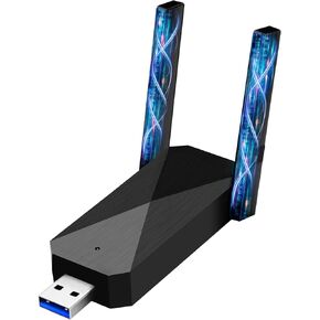 WiFi 6 USB Adapter for Desktop PC, AX1800 WiFi Adapter 2.4G/5G Dual Band Driver-Free Wireless Network Adapter with High Gain Antenna, WPA3, Travel Size, Supports Windows 11/10 in Saudi Arabia