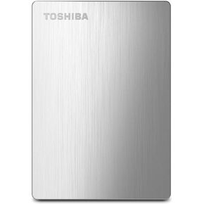 Toshiba Canvio Slim II 1TB Portable External Hard Drive, Silver (HDTD210XS3E1) in Saudi Arabia