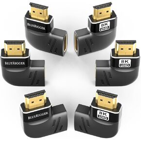BlueRigger 8K HDMI Coupler - 1 Pack (8K 60Hz, 3D, Female to Female Adapter, 2.1 HDMI Extender, Union Connector) - Compatible with HDTV, Gaming Console, Monitor, Laptop, Projector, TV Box in Saudi Arabia