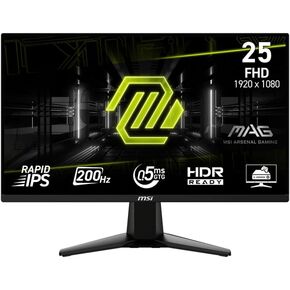 MSI MAG 255F E20 25 بوصة 1920 × 1080 (FHD) شاشة الألعاب ، 200 هرتز ، المزامنة التكيفية ، HDMI ، DisplayPort ، Vesa Mountable ، الميل ، قابلة للتعديل ، مكبر الصوت ، 0.5 مللي ثانية ، أسود in Kuwait