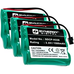 Synergy Digital Cordless Phone Batteries, Compatible with GP GP60AAK3BMS Cordless Phone, (Ni-MH, 3.6V, 1500 mAh), Combo-Pack Includes: 3 x SDCP-H338 Batteries in Kuwait