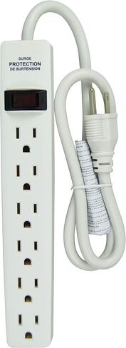 Hyper Tough 2 Pack 6-Otlet 2.5ft Surge Protector ، White in Kuwait