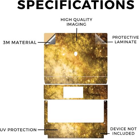 الجلد المحمول متوافق مع Alienware 16 Area -51 (2025) - Golden Stars - Premium 3M Vinyl Wrap Degal Cover - من السهل تطبيق | مصنوع في الولايات المتحدة الأمريكية من قبل Mayyskins in Kuwait