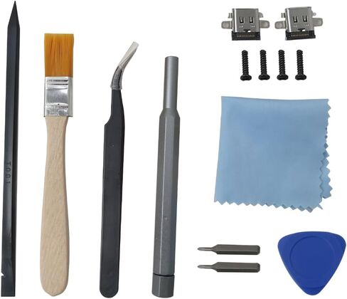 2025 2x Replacement Type C Port for Nintendo Switch USB C Charging Port Charger Socket Connector Replacement Repair Kit for NS Switch Power Charging Charger DC Jack Socket with Tools in Saudi Arabia
