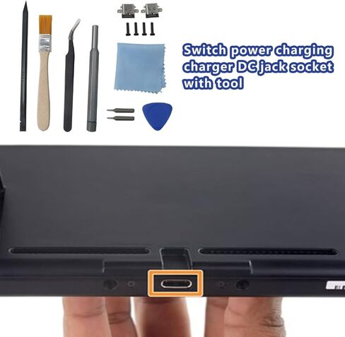2025 2x Replacement Type C Port for Nintendo Switch USB C Charging Port Charger Socket Connector Replacement Repair Kit for NS Switch Power Charging Charger DC Jack Socket with Tools in Saudi Arabia