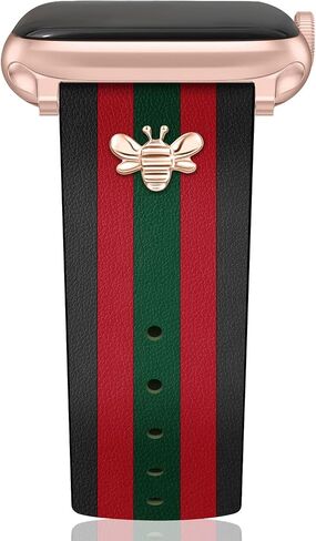 Designer Leather Bands with Charms Compatible with Apple Watch 38mm 40mm 41mm 42mm(S10) 42mm(S1/2/3) 44mm 45mm 46mm 49mm Women Men Strap for iWatch Series 10/9/8/7/6/5/4/3/2/1/SE/Ultra1 2 in Kuwait