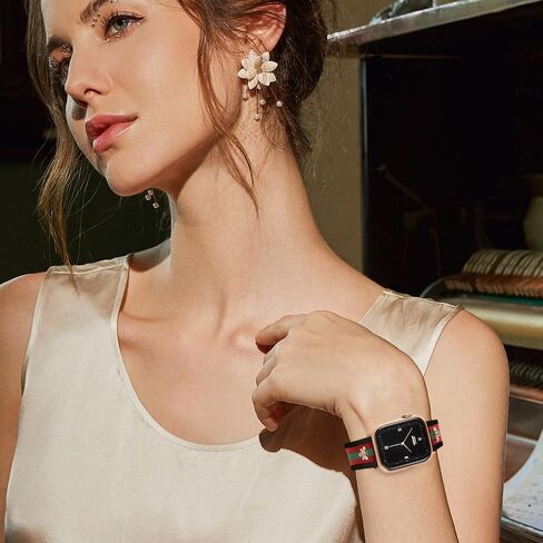 Designer Leather Bands with Charms Compatible with Apple Watch 38mm 40mm 41mm 42mm(S10) 42mm(S1/2/3) 44mm 45mm 46mm 49mm Women Men Strap for iWatch Series 10/9/8/7/6/5/4/3/2/1/SE/Ultra1 2 in Kuwait