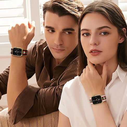 Designer Leather Bands with Charms Compatible with Apple Watch 38mm 40mm 41mm 42mm(S10) 42mm(S1/2/3) 44mm 45mm 46mm 49mm Women Men Strap for iWatch Series 10/9/8/7/6/5/4/3/2/1/SE/Ultra1 2 in Kuwait