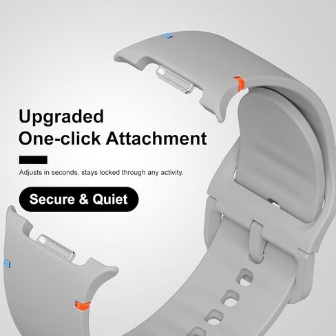 نطاقات رياضية متوافقة مع Samsung Galaxy Watch 8/8 Classic Band ، لا توجد فجوة واحدة نقرة واحدة من سوار استبدال السيليكون الناعم لمشاهدة Galaxy 8 40 44mm/8 Classic 46mm Men Women-6 Packs in Kuwait