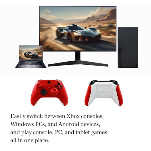 Kankangou Model 1914 Series S Controller متوافق مع جهاز التحكم X Box Series X | S - Pulse Red ، GamePad متوافق مع Xbox Series X | S ، Xbox One X | S ، منفذ سماعة رأس 3.5 مم in Kuwait