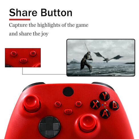 Kankangou Model 1914 Series S Controller متوافق مع جهاز التحكم X Box Series X | S - Pulse Red ، GamePad متوافق مع Xbox Series X | S ، Xbox One X | S ، منفذ سماعة رأس 3.5 مم in Kuwait