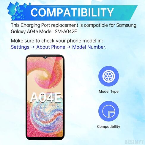 ل Samsung Galaxy A04E شحن منفذ الاستبدال الشاحن USB Dock Type-C CONECTION COLLOCK مع إصلاح منفذ MIC MIC MICROPHON SM-A042F in Saudi Arabia