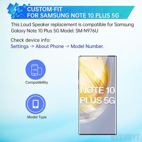 بالنسبة إلى Samsung Galaxy Note 10 Plus 5G Loud Seeper Replaceer Coupleaker Clear Sound Ringer Ringtone Ringer إصلاح إصلاح لـ Samsung Galaxy Note 10 Plus 5G Model: SM-N976U in Saudi Arabia