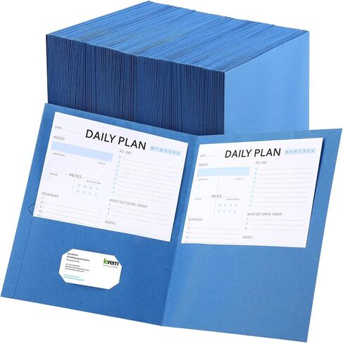 Cholemy 150 Pack Paper Folders with 2 Pockets 9.5" x 11" Two Pocket Folders Bulk Assorted Colors File Folder with Business Card Slot Letter Size Pocket Folders for School Office(Purple) in Kuwait